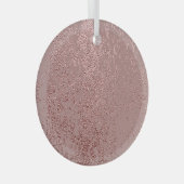 Metallic gouden textuur, roos kwarts. glas ornament (Voorkant Rechts)