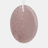 Metallic gouden textuur, roos kwarts. glas ornament (Voorkant links)