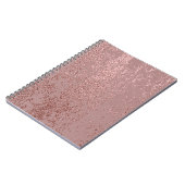 Metallic gouden textuur, roos kwarts. notitieboek (Linkerzijde)