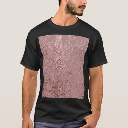 Metallic gouden textuur, roos kwarts. t-shirt (Voorkant)