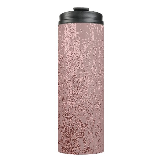 Metallic gouden textuur, roos kwarts. thermosbeker (Voorkant)