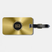 Metallic gouden tinten roestvrij staal look bagagelabel (Achterkant horizontaal)