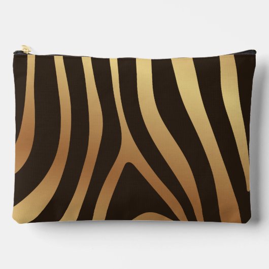 Metallic gouden zebra strepen patroon etui (Voorkant)