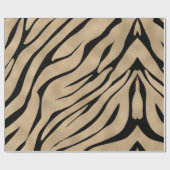 Metallic gouden zebrapatroon cadeaupapier (Vlak)