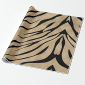 Metallic gouden zebrapatroon cadeaupapier (Uitgerold)