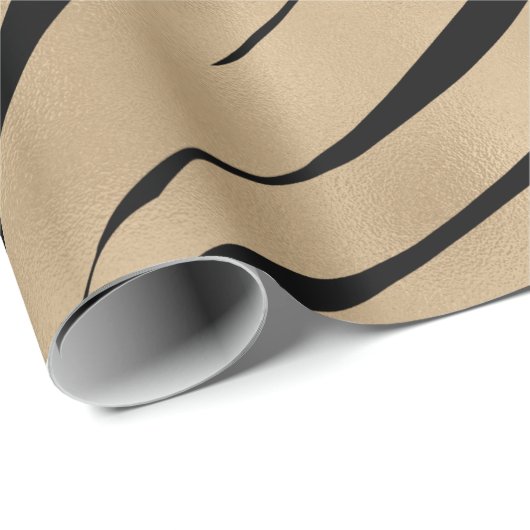 Metallic gouden zebrapatroon cadeaupapier (Rol Hoek)