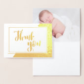 Metallic goudfolie "Dank u" Doop Kaart (Display)