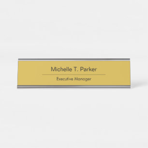 Metallic goudkleurelegante minimalistisch bureau naambordje