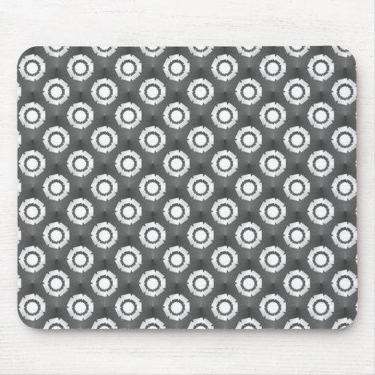 Metallic Gray Funky Flower Mousepad Muismat (Voorkant)