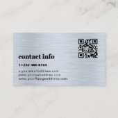 Metallic Gray Texture Simple Hello Visitekaartje (Achterkant)