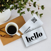 Metallic Gray Texture Simple Hello Visitekaartje