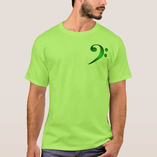 Metallic Green Bass Clef T-shirt (Voorkant)