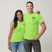 Metallic Green Bass Clef T-shirt (Unisex)