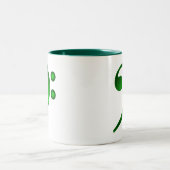 Metallic Green Bass Clef Tweekleurige Koffiemok (Center)