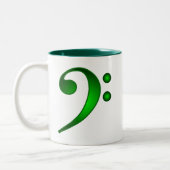 Metallic Green Bass Clef Tweekleurige Koffiemok (Links)