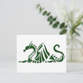 Metallic Green Dragon Briefkaart (Staand voorkant)