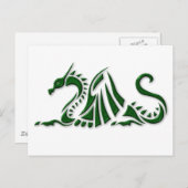 Metallic Green Dragon Briefkaart (Voorkant / Achterkant)