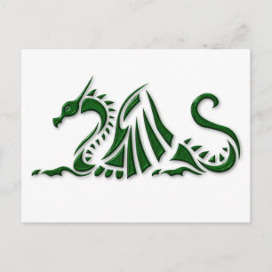 Metallic Green Dragon Briefkaart