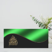 Metallic Green en Gold Islamic Muslim Weduwen Kaart (Staand voorkant)