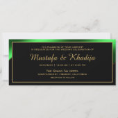 Metallic Green en Gold Islamic Muslim Weduwen Kaart (Achterkant)