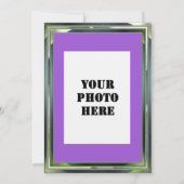 Metallic Green Lijst Paars Dinner Pet Afstuderen Kaart (Achterkant)