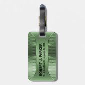 Metallic Green Masculine Geometric Design Bagagelabel (Achterkant verticaal)