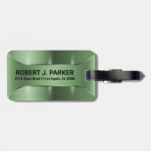 Metallic Green Masculine Geometric Design Bagagelabel (Achterkant horizontaal)