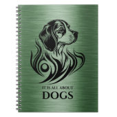 Metallic Green Ornamental Beagle Illustration Notitieboek (Voorkant)