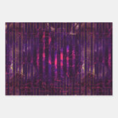 Metallic Green Paars Turquoise Stripes Script Inpakpapier Vel (Voorkant 2)