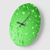 Metallic Green Rain druppels Grote Klok (Hoek)