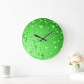 Metallic Green Rain druppels Grote Klok (Huis)