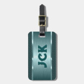 Metallic Green Texture Afbeelding Stripes Bagagelabel (Voorkant verticaal)