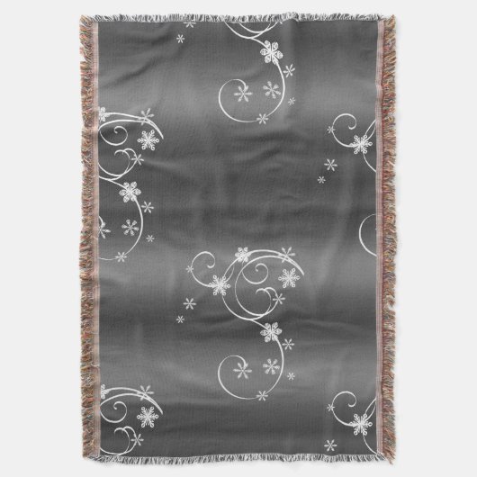 Metallic Grey Kerstmis Deken (Voorkant Verticaal)