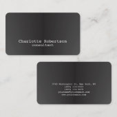 Metallic Grey Plain Creatief Modern Consultant Visitekaartje (Voorkant / Achterkant)