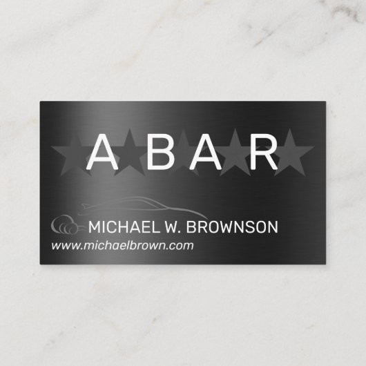 Metallic Grey Silver Minimal Driver Auto Visitekaartje (Achterkant)