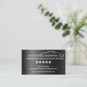 Metallic Grijs Auto Detail Reiniging Wash Visitekaartje (Staand voorkant)