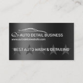 Metallic Grijs Auto Detail Reiniging Wash Visitekaartje (Achterkant)