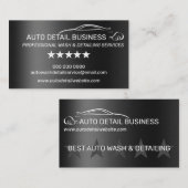 Metallic Grijs Auto Detail Reiniging Wash Visitekaartje (Voorkant / Achterkant)