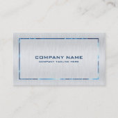 Metallic grijs blauwe rand geborsteld staal look visitekaartje (Voorkant)