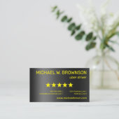 Metallic grijs geel moderne minimale driver visitekaartje (Staand voorkant)