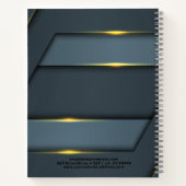 Metallic grijs geometrisch ontwerp notitieboek (Achterkant)