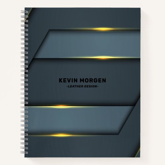 Metallic grijs geometrisch ontwerp notitieboek (Voorkant)