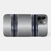 Metallic grijs industrieel geometrisch ontwerp Case-Mate iPhone case (Achterkant (horizontaal))