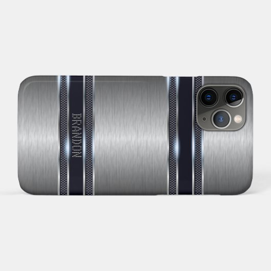 Metallic grijs industrieel geometrisch ontwerp Case-Mate iPhone case (Achterkant (horizontaal))