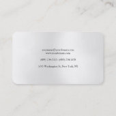 Metallic grijs minimalistisch professioneel plaatj visitekaartje (Achterkant)
