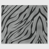 Metallic grijs Zebra Patroon Cadeaupapier (Vlak)