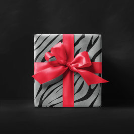 Metallic grijs Zebra Patroon Cadeaupapier