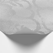 Metallic grijs zilver monochroom bruids bloemenkan cadeaupapier (Hoek)