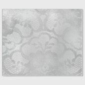 Metallic grijs zilver monochroom bruids bloemenkan cadeaupapier (Vlak)