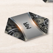 Metallic grijze masculine achtergronddruk kartonnen onderzetters (Schuin)